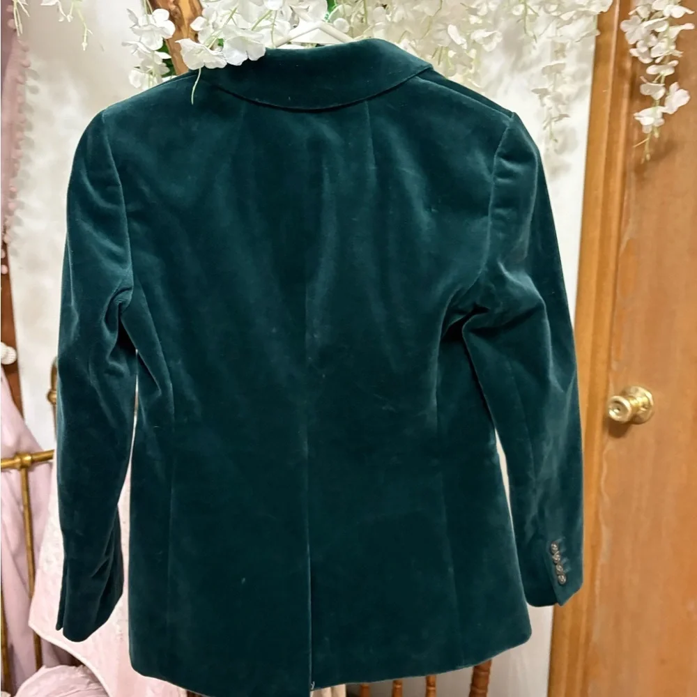 J. Crew Women's Deep Green Velvet Blazer